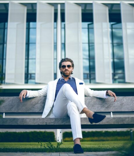 https://www.pexels.com/photo/man-wearing-white-suit-jacket-and-white-pants-2709563/
