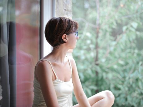 https://www.pexels.com/photo/pensive-woman-looking-at-window-3769012/